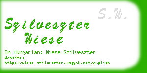 szilveszter wiese business card